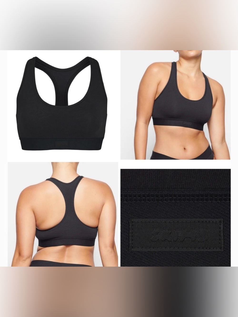 Cotton Jersey Racerback Bra from SKIMS Size M